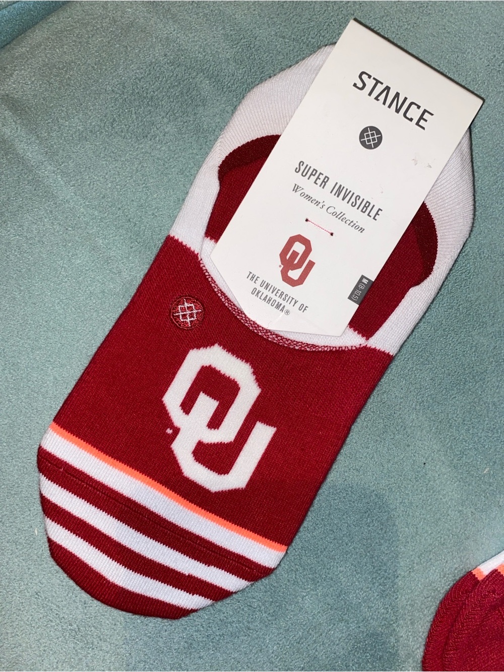 Stance Women's OU No-Show Socks in Crimson, White